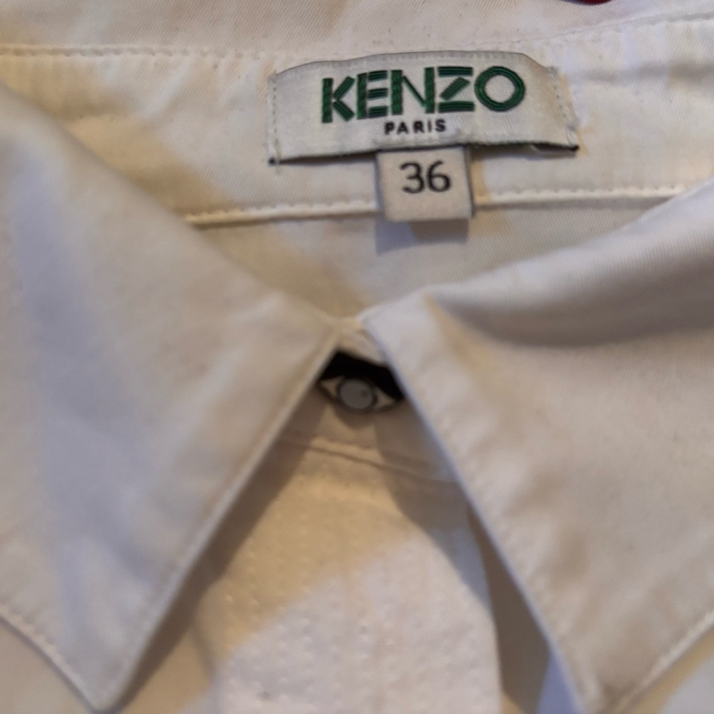 Kenzo white collared shirt with eye button Size 36 - Picture 4 of 5